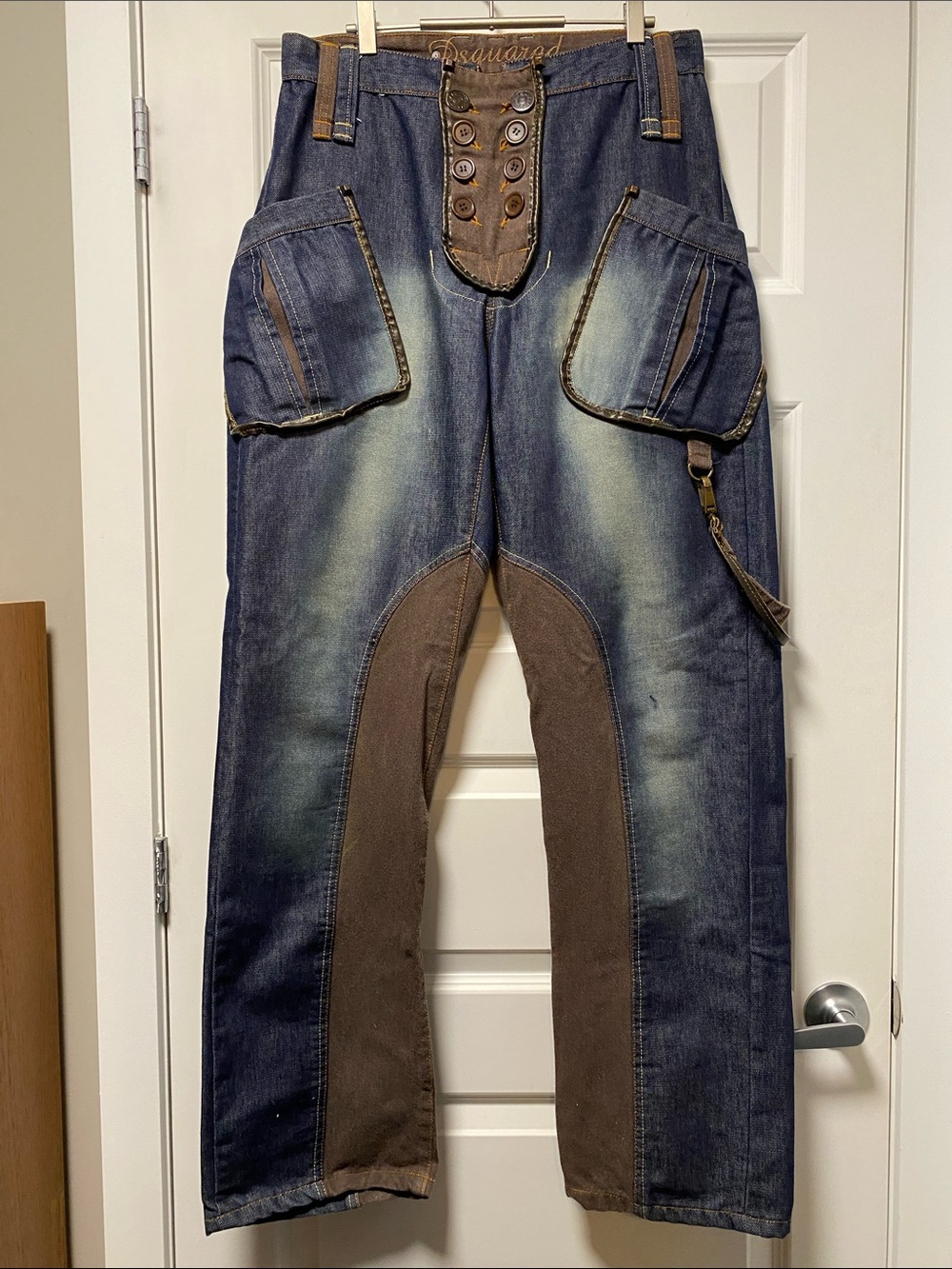 DSQUARED2 Men's Bootcut Two-Tone Blue Denim Jeans
